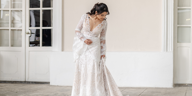 GBS Herve Paris bride Carla in her Carter wedding dress