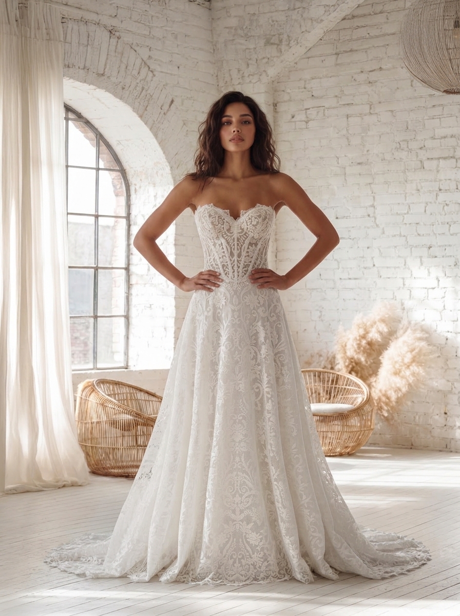 Front full wedding dress Padma by GBS Herve Paris