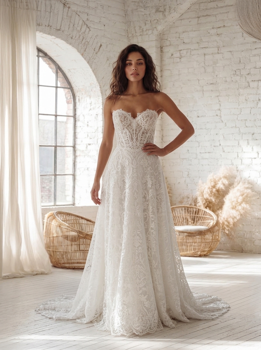 Front full wedding dress Padma by GBS Herve Paris