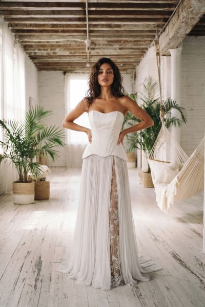 A-line wedding dress with lace details